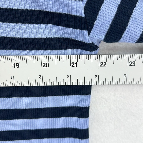Lou & Gray Womens Top Sz L Blue Striped Rayon Blend Knit Scoop Neck Long Sleeves - Picture 10 of 11
